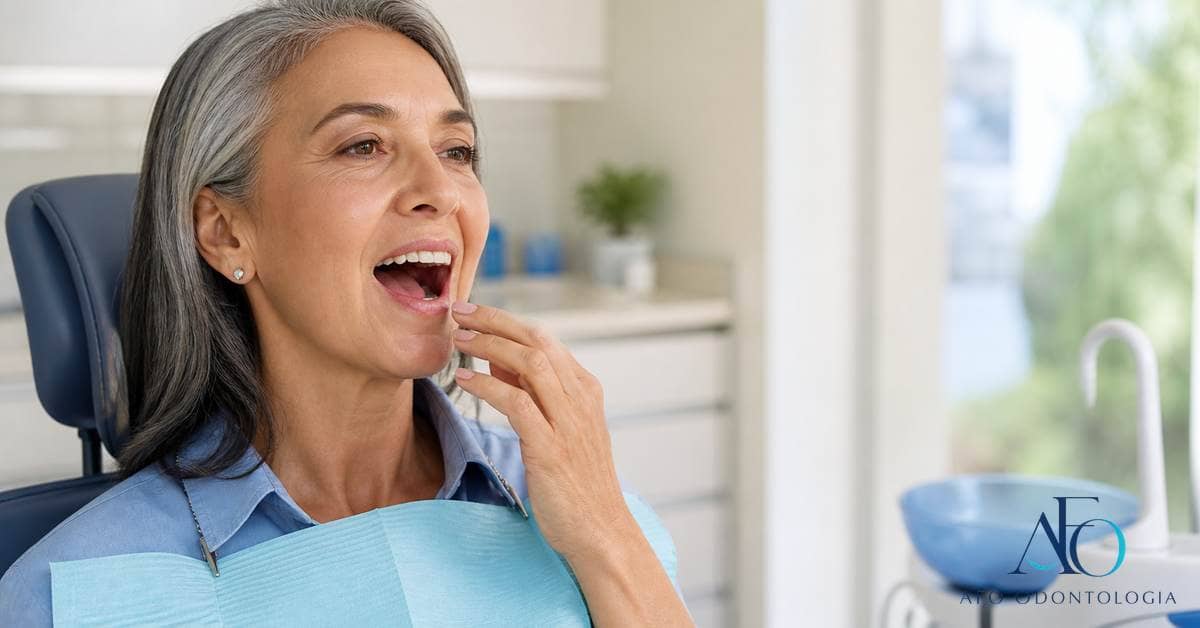 Prótese dentária avaliada em consulta na AFO Odontologia em Taboão da Serra
